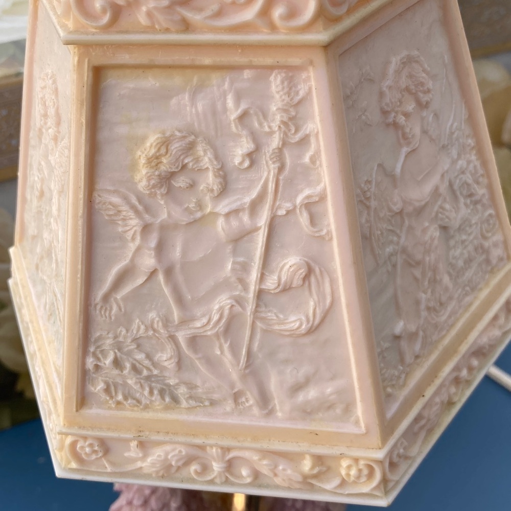 Ceramic Angel Wooden base, Resin Etched Lithopane Shade - Picture 8 of 8